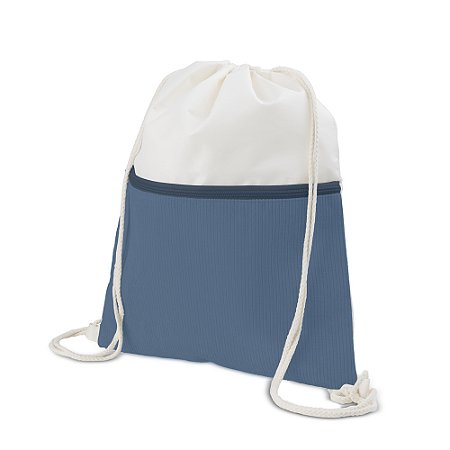 Sacola Mochila em Poliéster e Veludo Cotelê