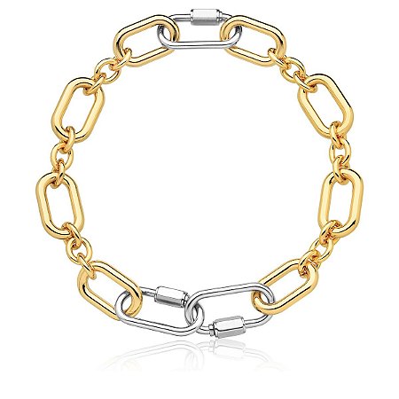 Choker elos com 3 mosquetões