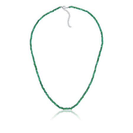 Colar com esmeraldas indianas (ródio branco)
