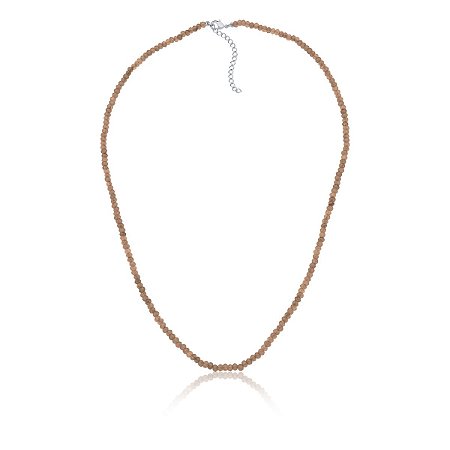 Colar com goldstones indianas (ródio branco)
