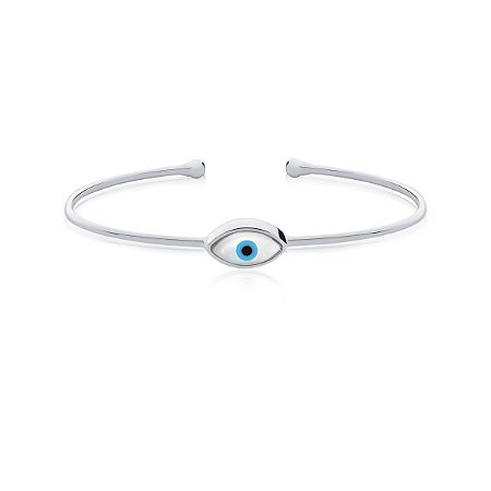 Pulseira olho grego (ródio branco)