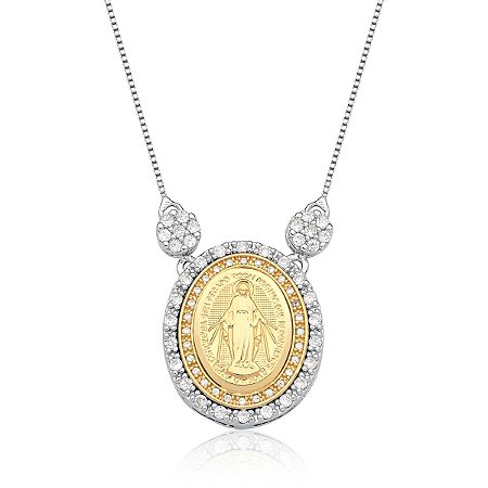 Colar Nossa Senhora das Graças com zircônias