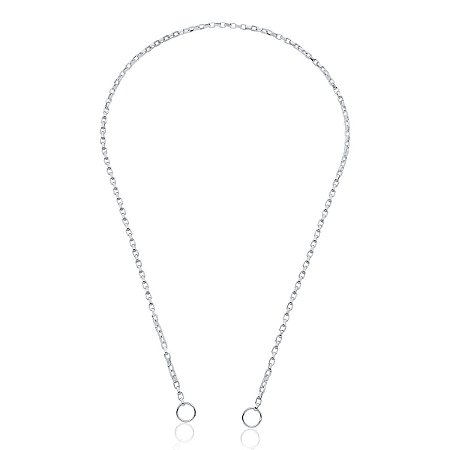 Corrente elos curtos para mosquetão (50 cm) (ródio branco)