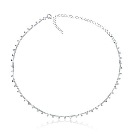 Choker com bolinhas (ródio branco)