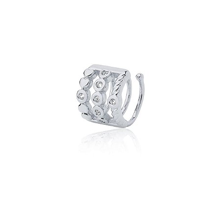 Piercing com 3 fileiras de zircônias (ródio branco)