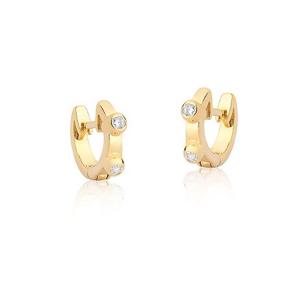 Brinco argola com zircônias elevadas (pequeno)