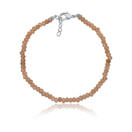 Pulseira com goldstones indianas (ródio branco)