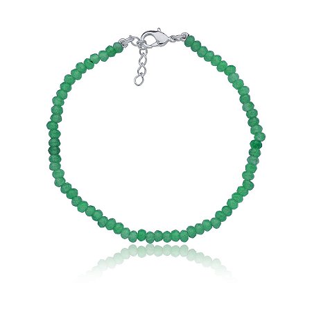 Pulseira com esmeraldas indianas (ródio branco)