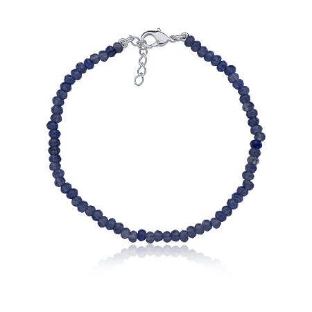 Pulseira com safiras indianas (ródio branco)