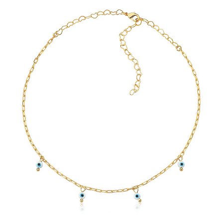 Choker com madrepérolas de olho grego