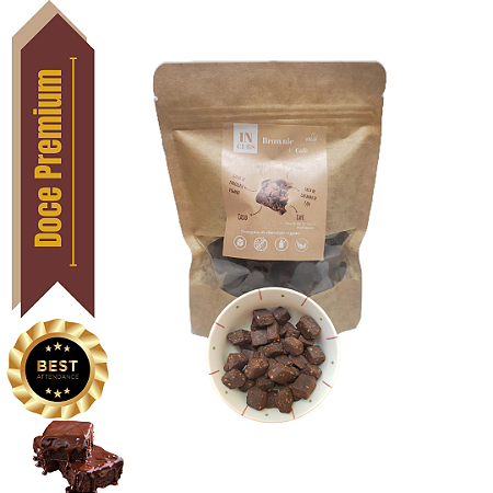 Snacks IN CUBS - Brownie com Café e gotas de chocolate vegano - cubinhos de frutas- GRANEL