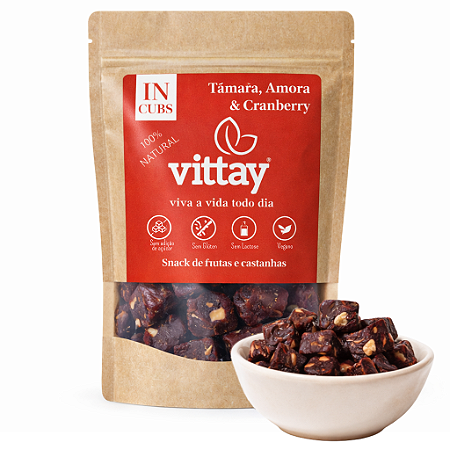 Snacks IN CUBS - Amora e Cranberry - cubinhos de frutas - GRANEL