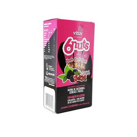 Barra de Cereais Nuts e Frutas - Amora & Cranberry - 3 un x 25g