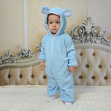 Macacão Kigurumi para bebê menino Plush Azul - Meu Ateliê Boutique Baby -  Roupas para Bebê Feitas Artesanalmente