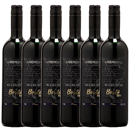 Kit com 6x Santini Vinho Tinto Bordô L'america Suave