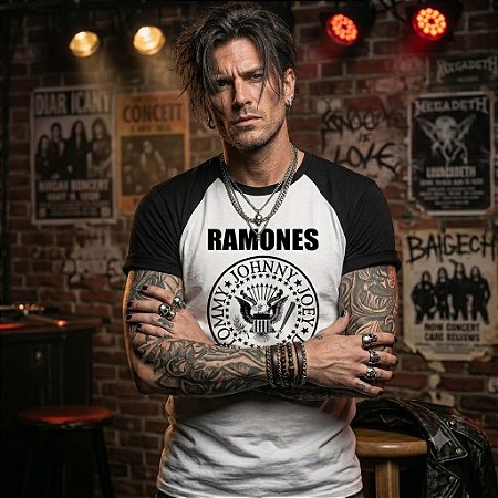 RAMONES HEY HO, LETS GO RAGLAN STAMP RAG 005