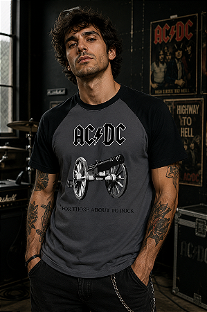AC DC FOR THOSE ABOUT TO ROCK RAGLAN STAMP RAG 009