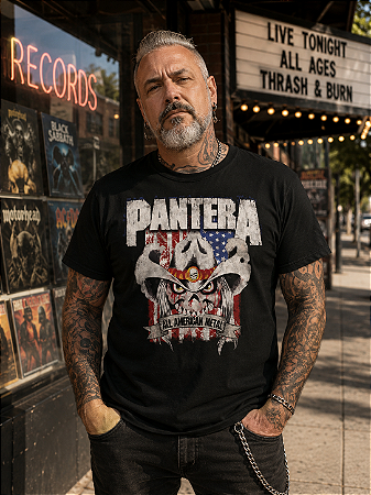 PANTERA SKULL AMERICANA STAMP TS 1587