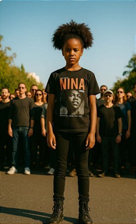 NINA SIMONE - INFANTIL -PRETO STONED