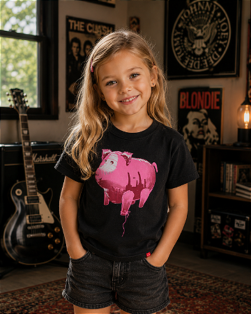 PINK FLOYD FLYING PIG - PRETO STONED