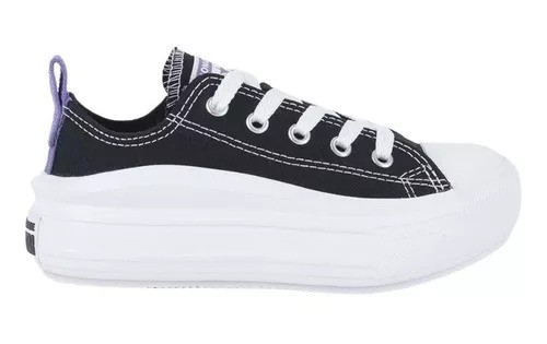 ALL STAR CHUCK TAYLOR PRETO LUA ROXA PLATAFORMA MOVE CANO CURTO INFANTIL
