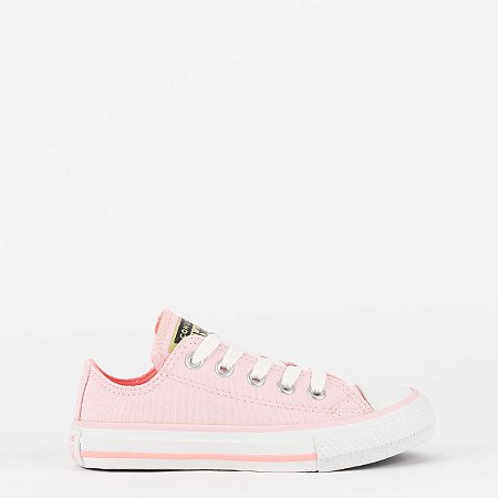 ALL STAR CHUCK TAYLOR ROSA CHICLETE VERDE FLUOR CANO CURTO INFANTIL