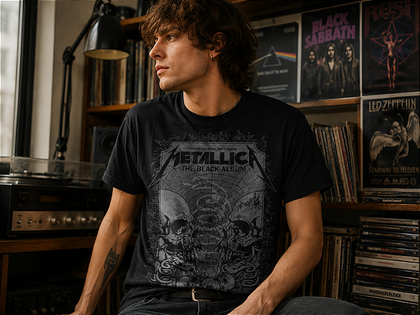 Metallica Black Album Caveira Ts 1539