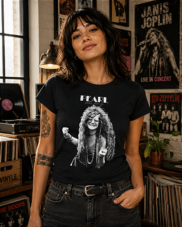 JANIS JOPLIN PEARL BABY LOOK BB 491 STAMP ROCK WEAR