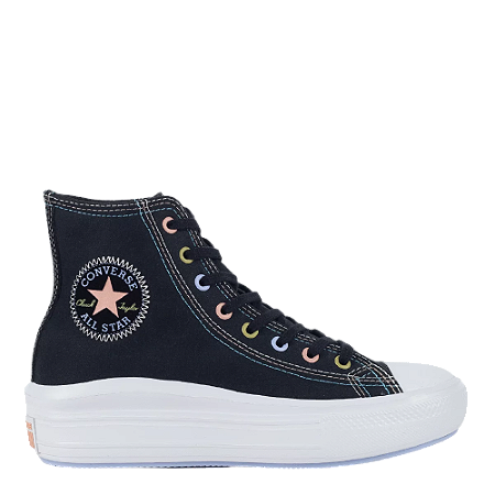 Tênis All Star Plataforma Move Preto / Azul Céu 002 Cano Longo