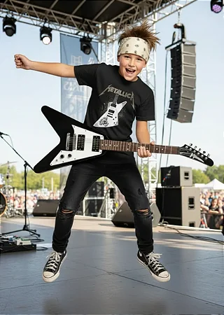 Metallica Hetfield Guitar Camiseta Infantil KID 495