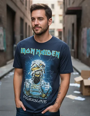 IRON MAIDEN POWERSLAVE AZUL STAMP TS 1321