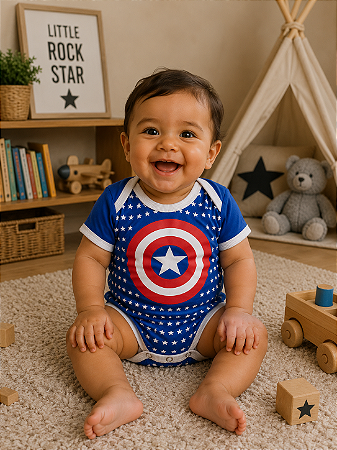 CAPITÃO AMERICA COM ESTRELINHAS