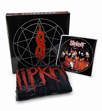 KIT EXCLUSIVO SLIPKNOT - CAMISETA + BANDEIRA + ADESIVO