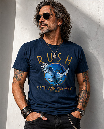 Rush Stamp 50th Anniversary Ts 1981 - Azul