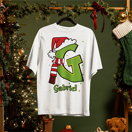 CAMISA NATALINA - INICIAL + NOME - GRINCH