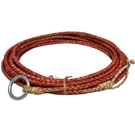 Laço Em Couro Cru Legítimo Para Serviço/Trabalho 12m - Vermelho