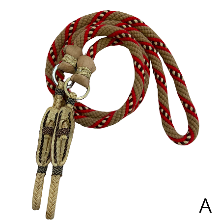 Rédea Lã Trançada Com Biqueira de Couro Cru