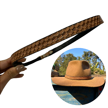Bandinha Para Chapéu De Couro Legítimo Country