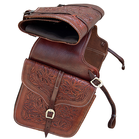 Alforge e Porta Capa Em Couro Sola Entalhado