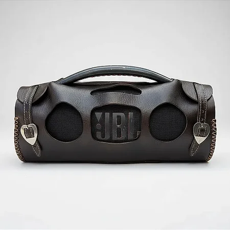 Bolsa Capa Porta Jbl Bombox Para Sela E Arreio Em Couro Marrom