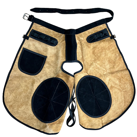 Calça De Ferrador Casqueamento Na Cor Castor Com Fivelas