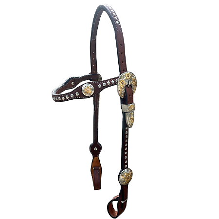 Cabeçada Couro Legítimo Luxo - Girassol