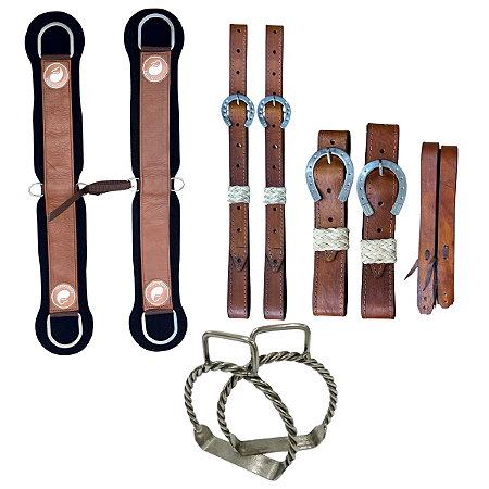 Kit arriamento completo (Látego, contra látego, loro, Estribo torcido e Barrigueira Airflex)