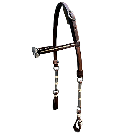 Cabeçada de Couro Legítimo Com Bombinhas e Central