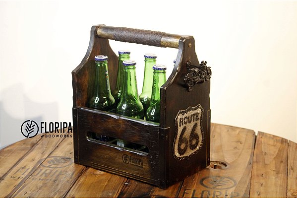 Cesta Porta Cervejas Long Neck Com Abridor de Garrafas