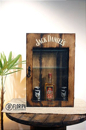 Mini Cristaleira de Madeira Jack Daniel's