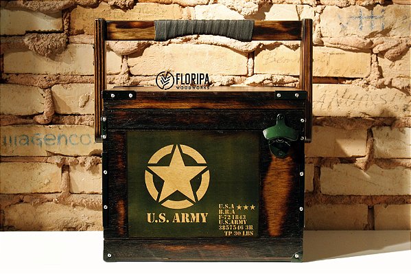 Cooler de Madeira U.S. ARMY 13 Litros