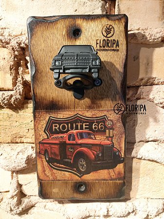Abridor Magnético de garrafas para Parede Route 66!