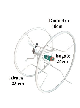 Enrolador De Mangueira Metal (Parede) 30m - Com Engate Rápido