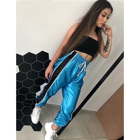 calça jogger cetim